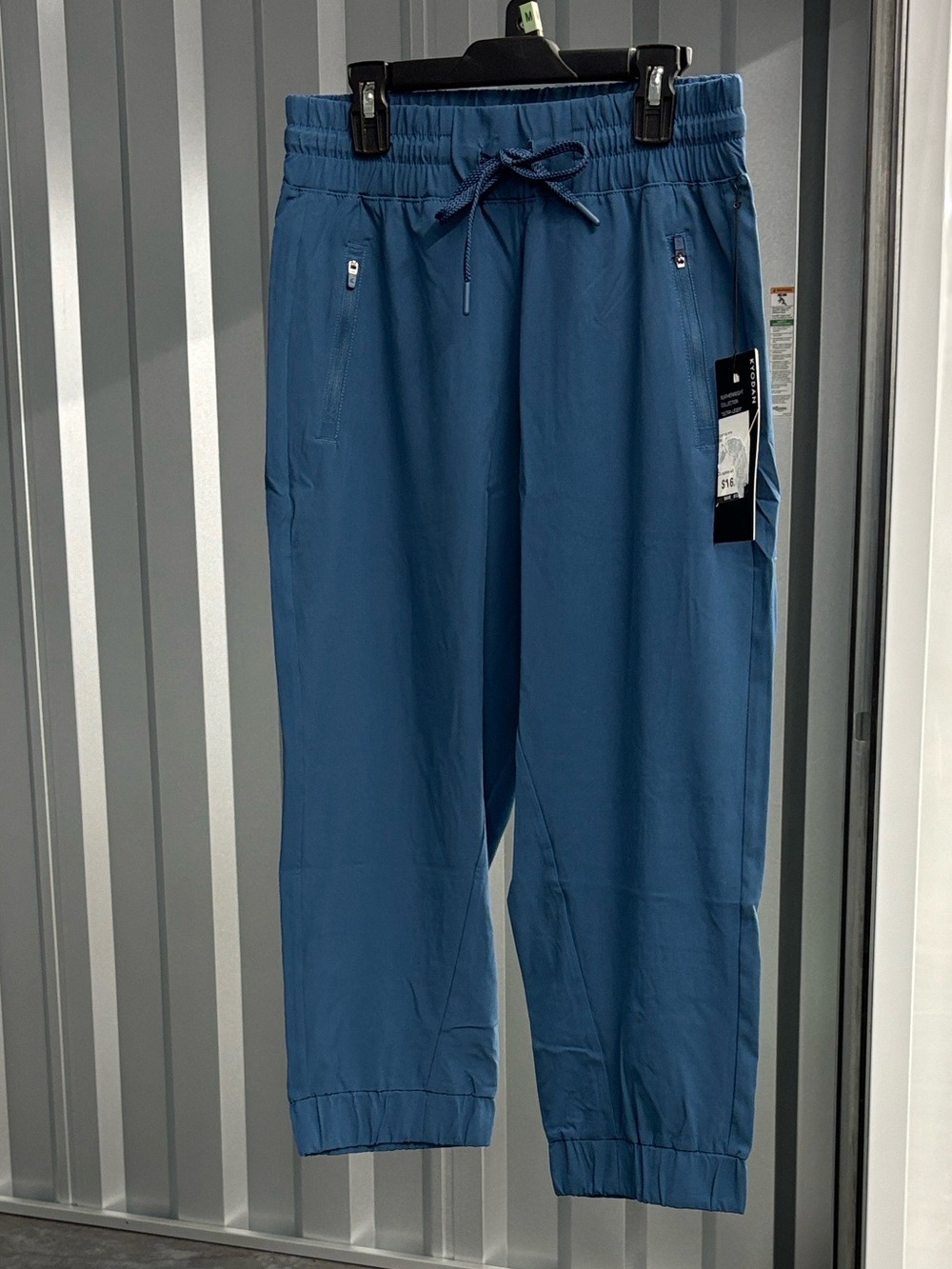 NWT Kyodan Elastic Waist Real Teal Capris Joggers XS Featherweight Zip Pocket